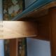 1950’S Blue Formica Drop Leaf Kitchen Dinning Table With Wooden Legs, Vintage, Retro, Mid Century.