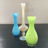Trio of opaline vases