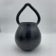 Vase Cache pot to hang handle in black ceramic