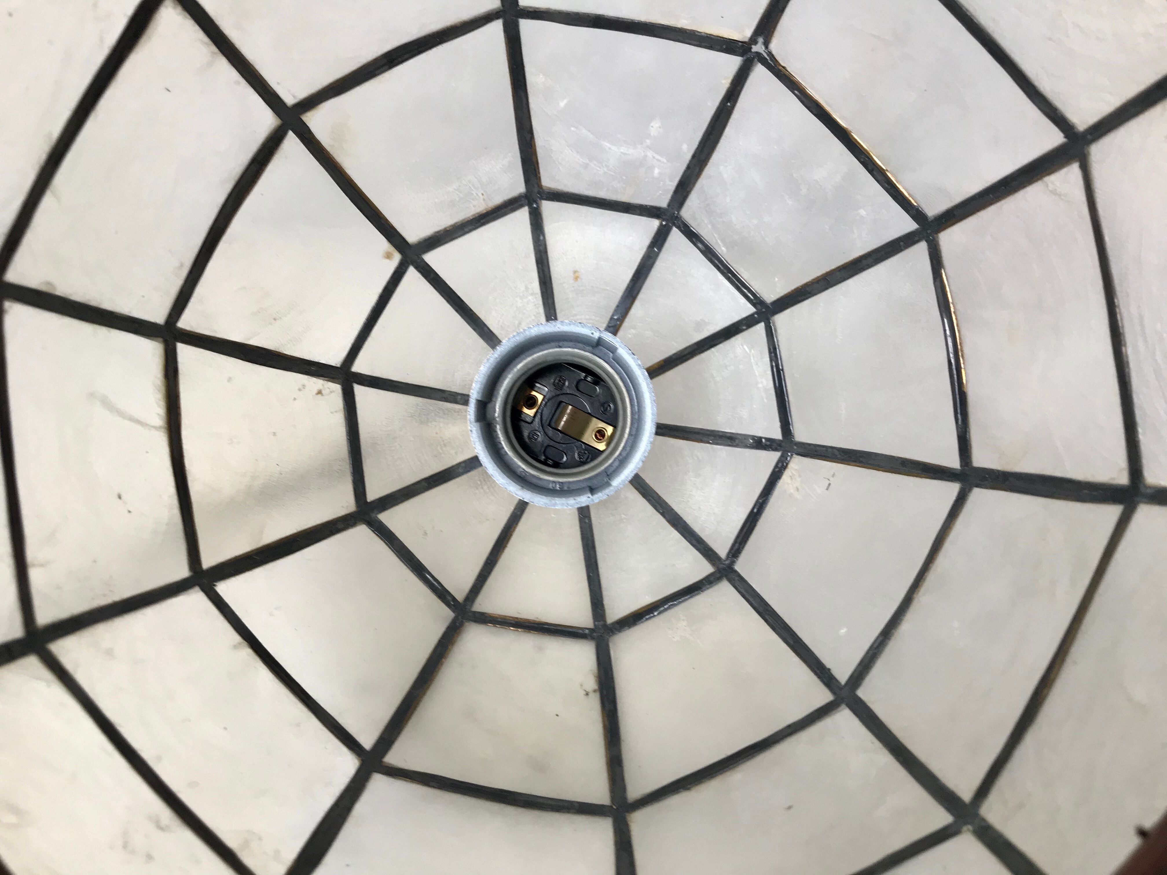 Suspension in mother-of-pearl and bamboo / wood 50s