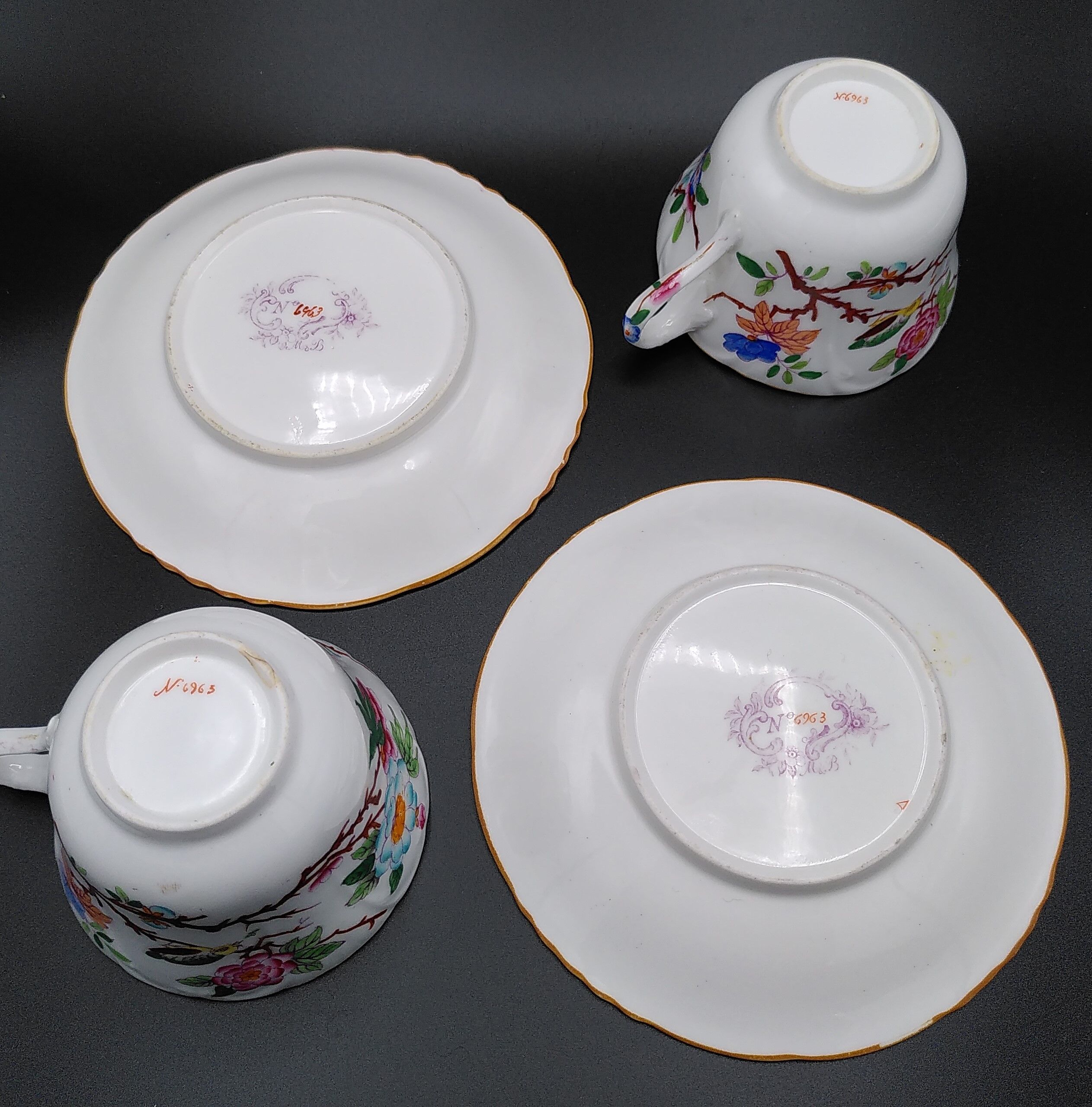 Minton & Boyle Teacups circa 1836-1841