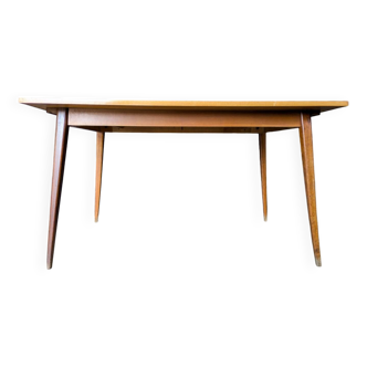 Authentic Scandinavian-style table with compass legs from the 50s in very good condition