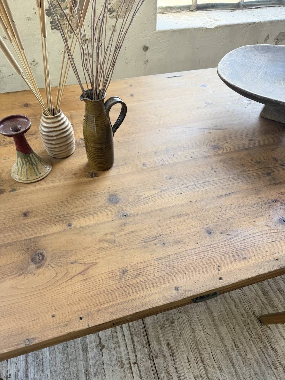 Table de ferme XL 220 cm pin 1950