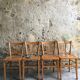 Set of 4 wooden farm chairs