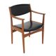 Scandinavian teak and skai office chair, Sweden, 1960