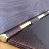 Double brown leather underhand signed Lancel