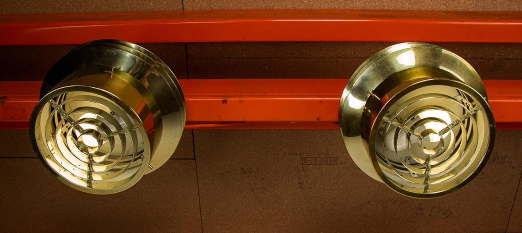 Pair of Danish brass ceiling lights model T742, Hans Agne Jakobson 1960.