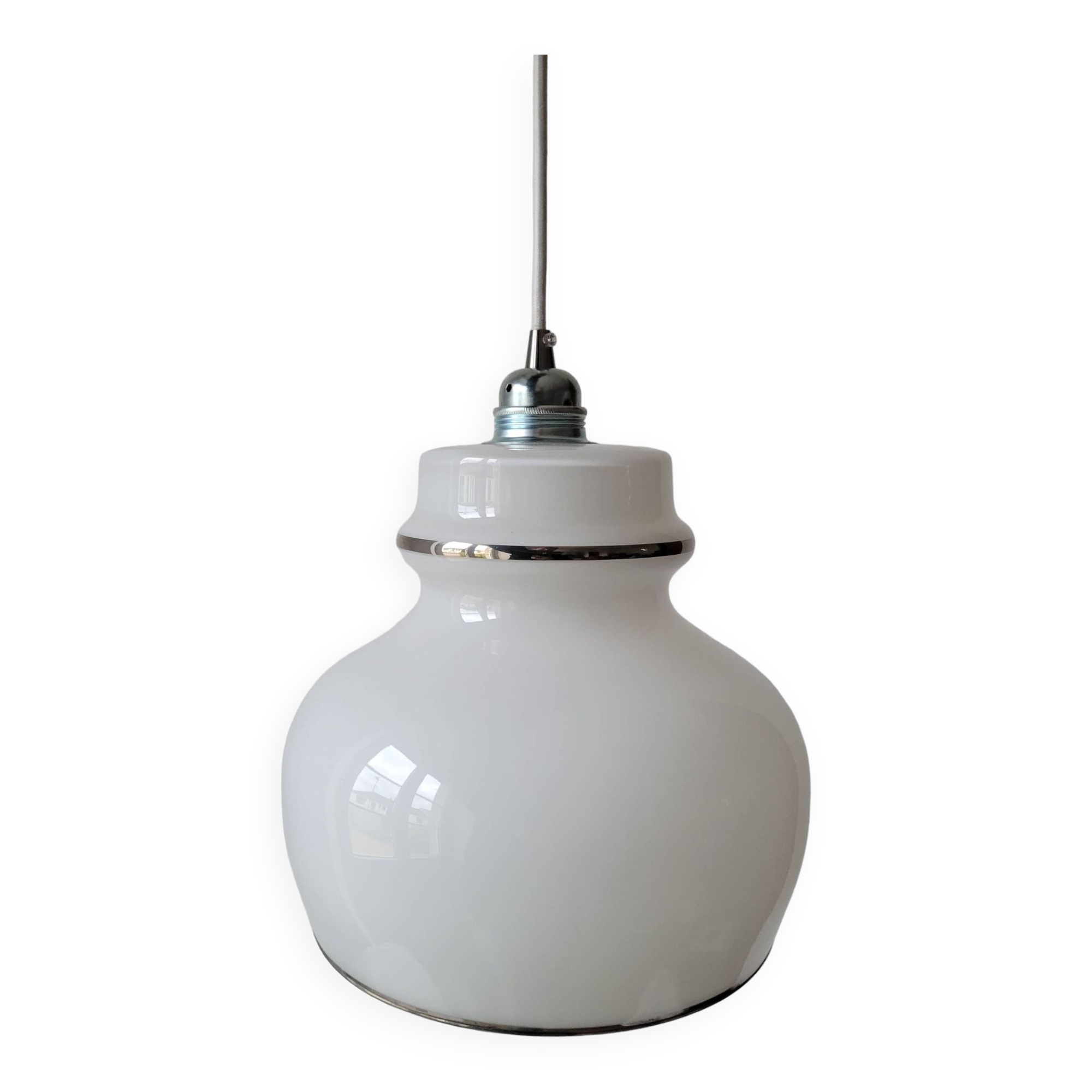 White opaline pendant light