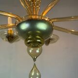 Venetian chandelier in golden Murano glass, Venini circa 1920