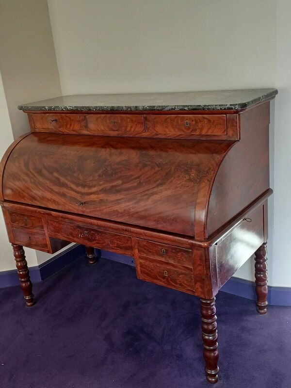 Bureau à cylindre en acajou époque Restoration