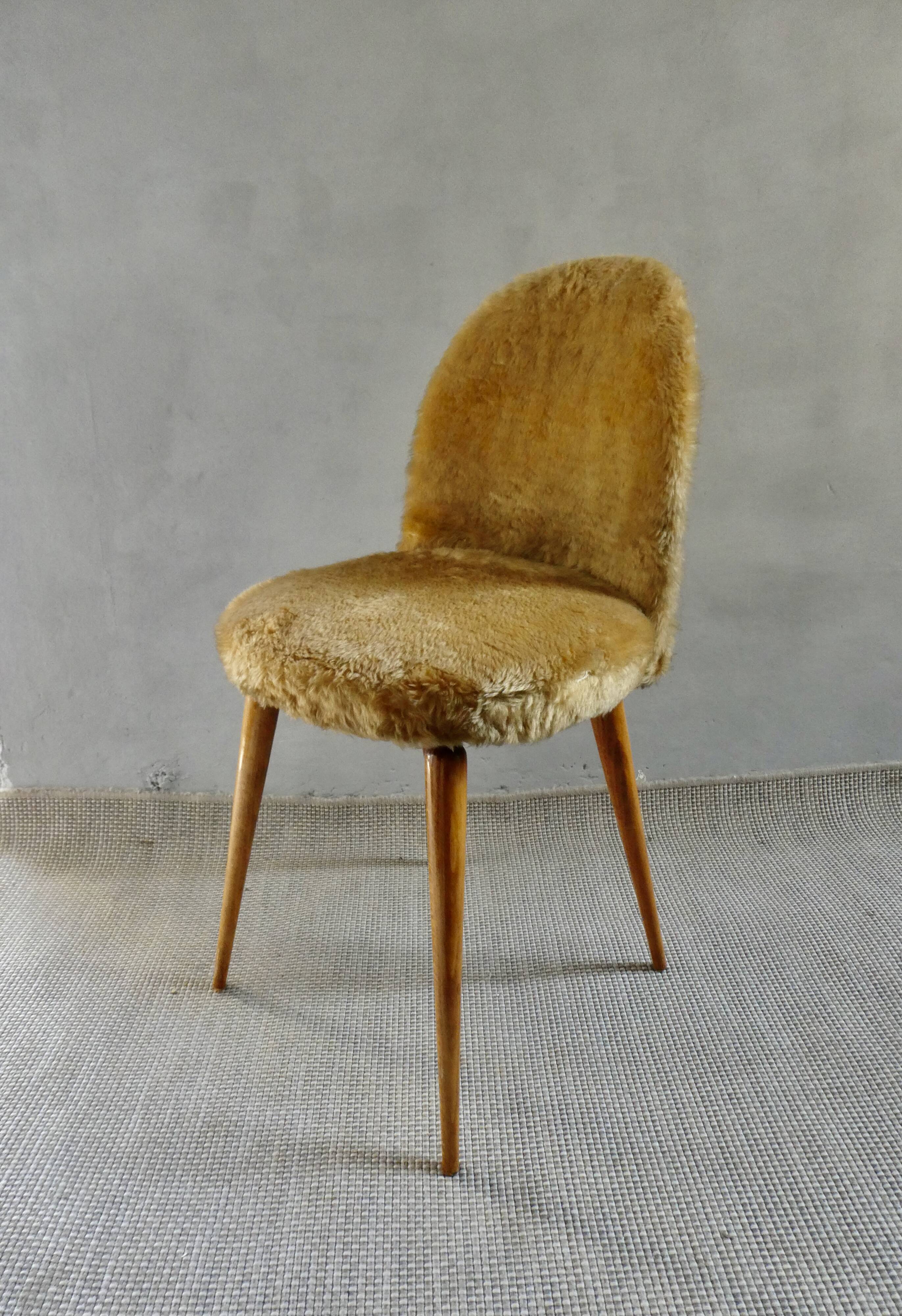 1960s golden furry chair