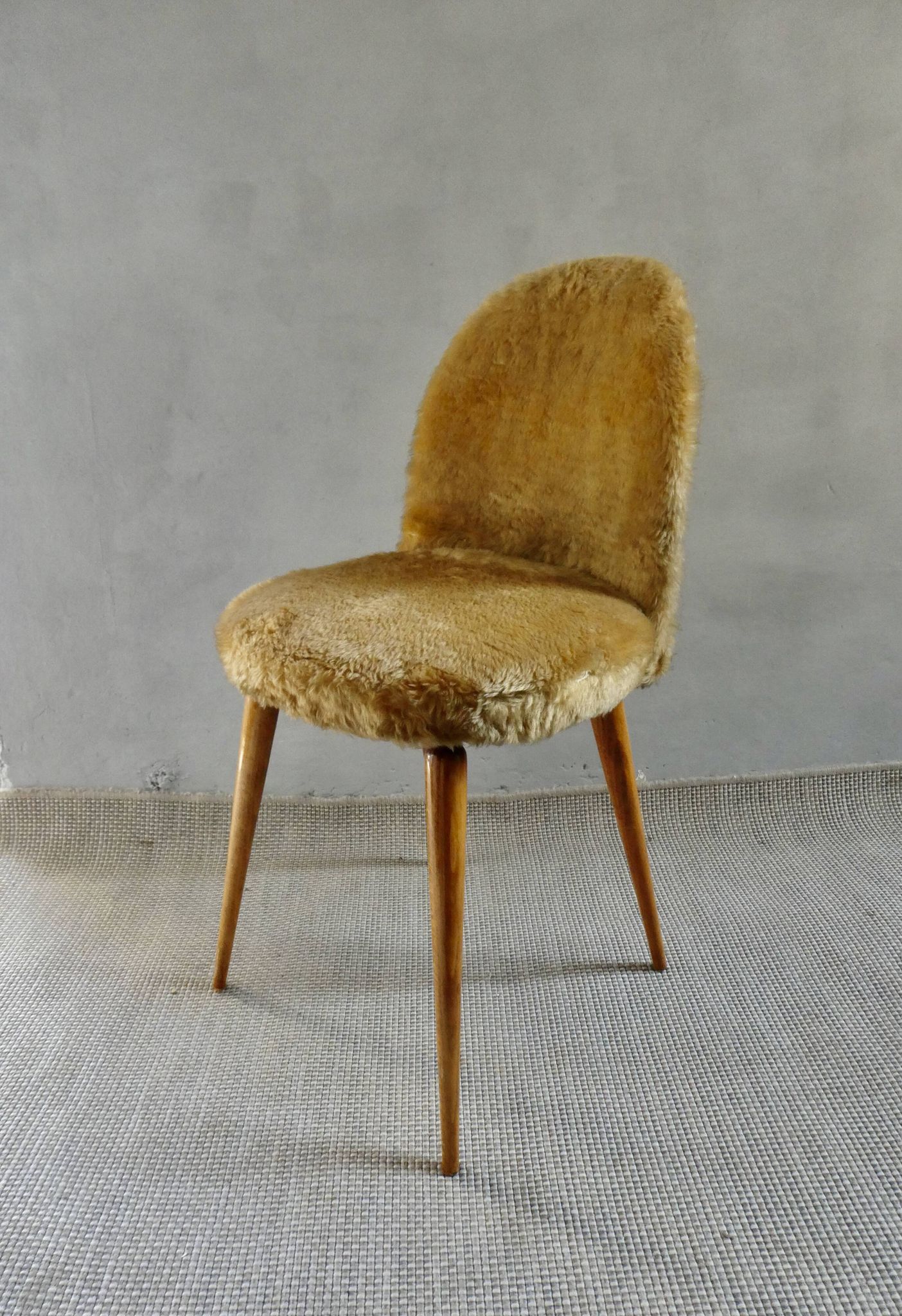 1960s golden furry chair