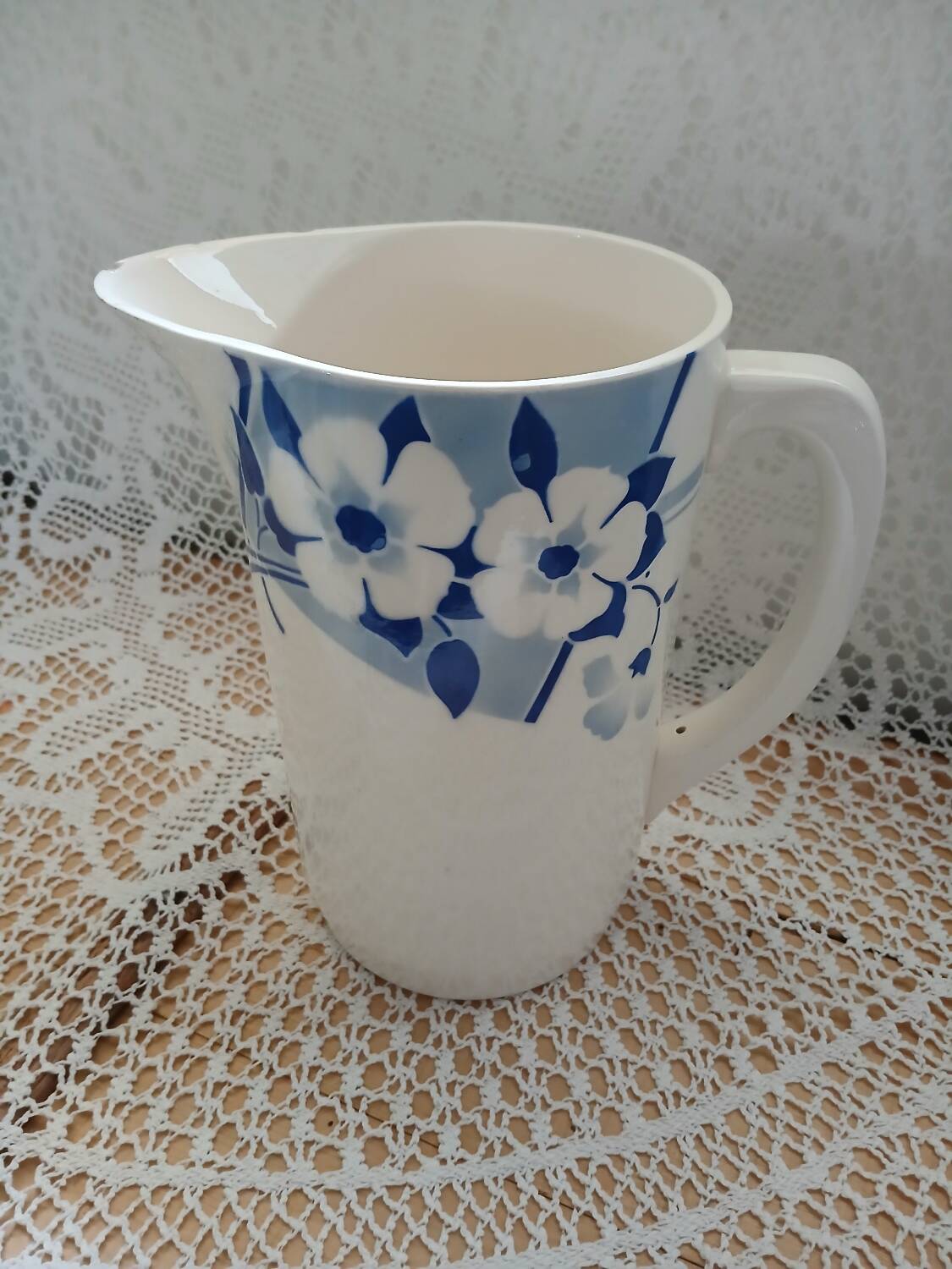 Large antique Saint Amand pitcher