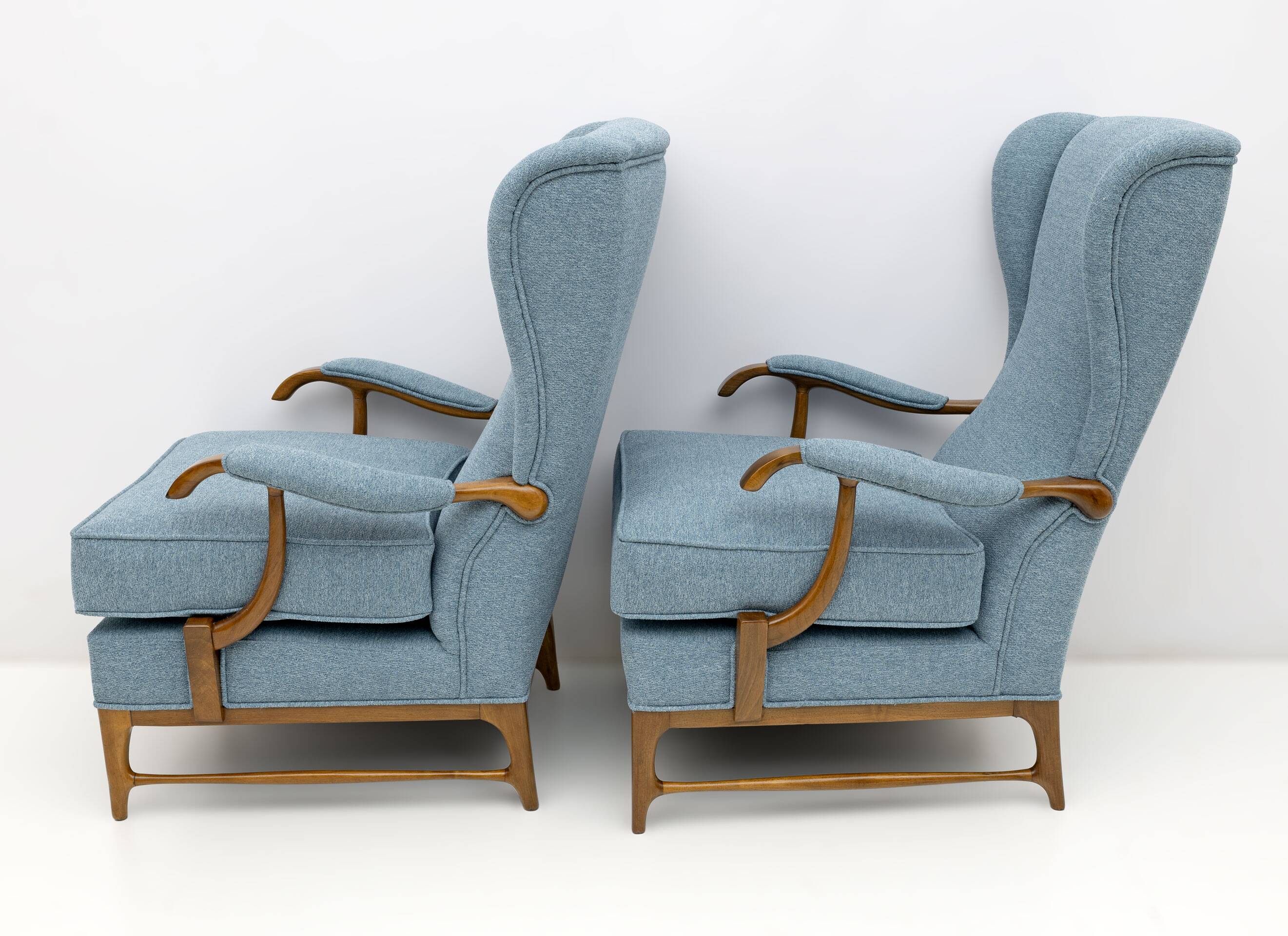 Pair of Paolo Buffa Mid-Century Modern Italian Bouclè Armchairs by Framar