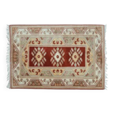 1970s Vintage Turkish Handmade Wool & Cotton Red Area Rug 160x239
