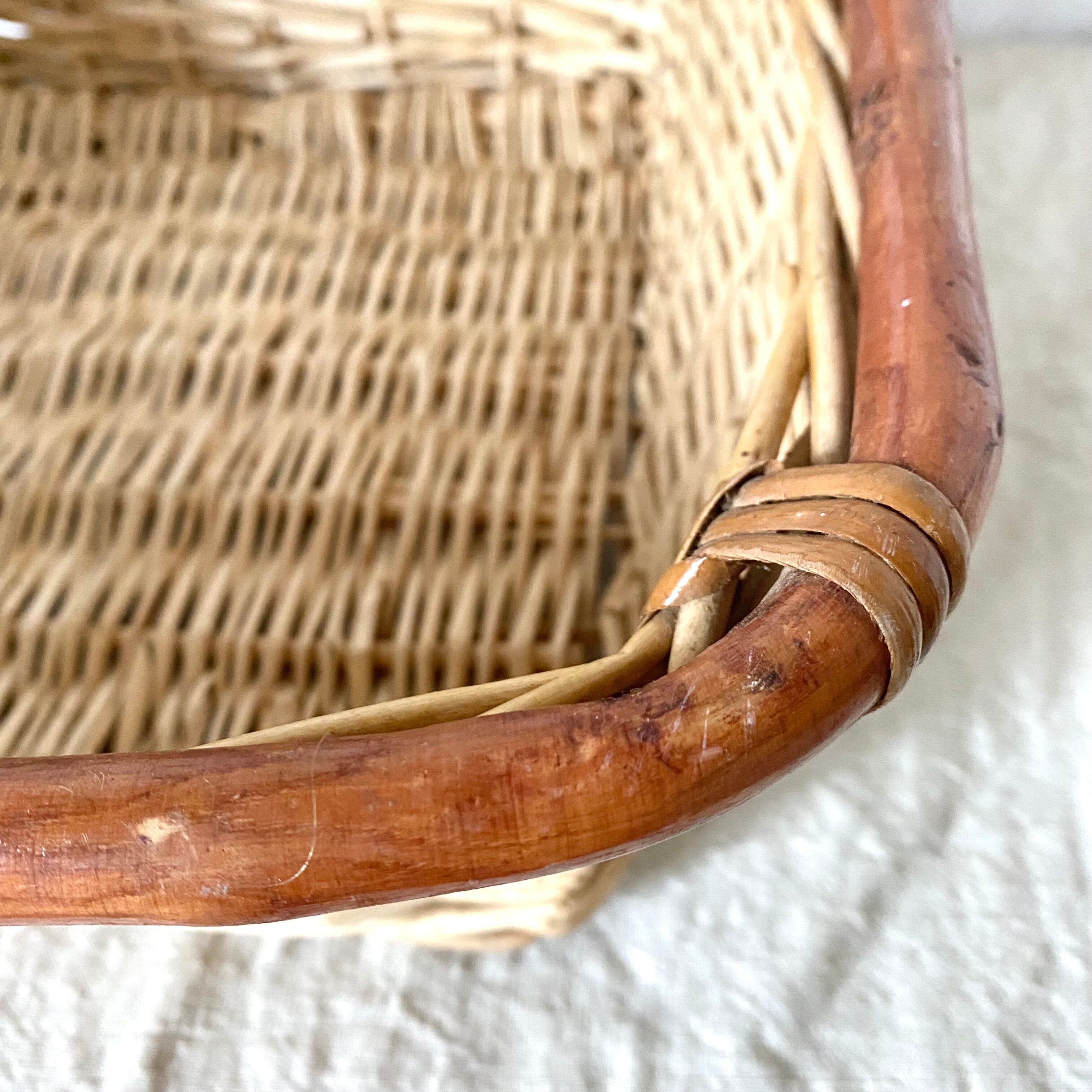 Wicker and rattan basket 34 x 34