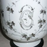 Painted porcelain planter and pot signed P. AGIN