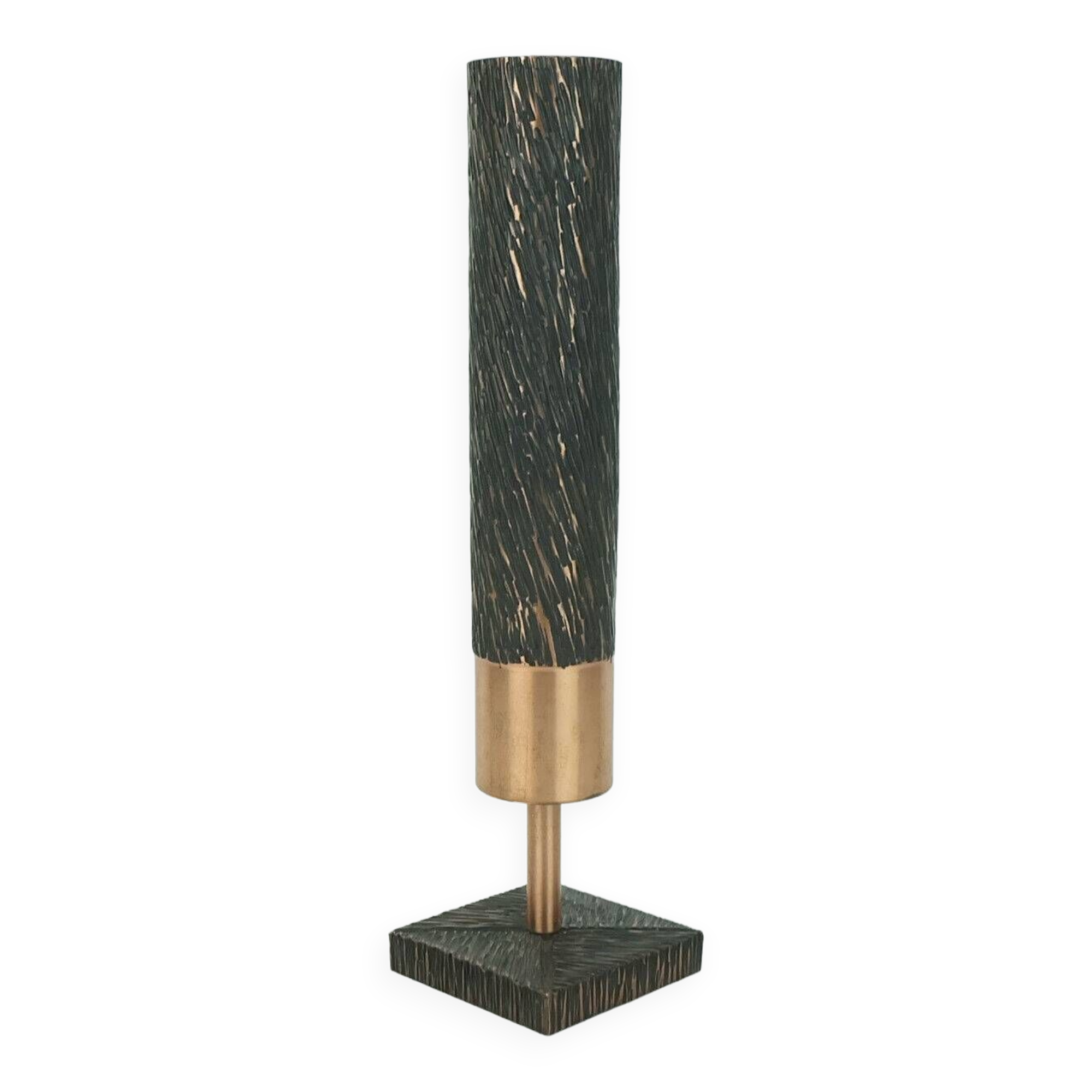 Footed copper vase brutalist minimalist design 1960s ikebana flower vase