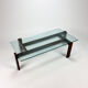 Wengé and glass coffee table, 1960s