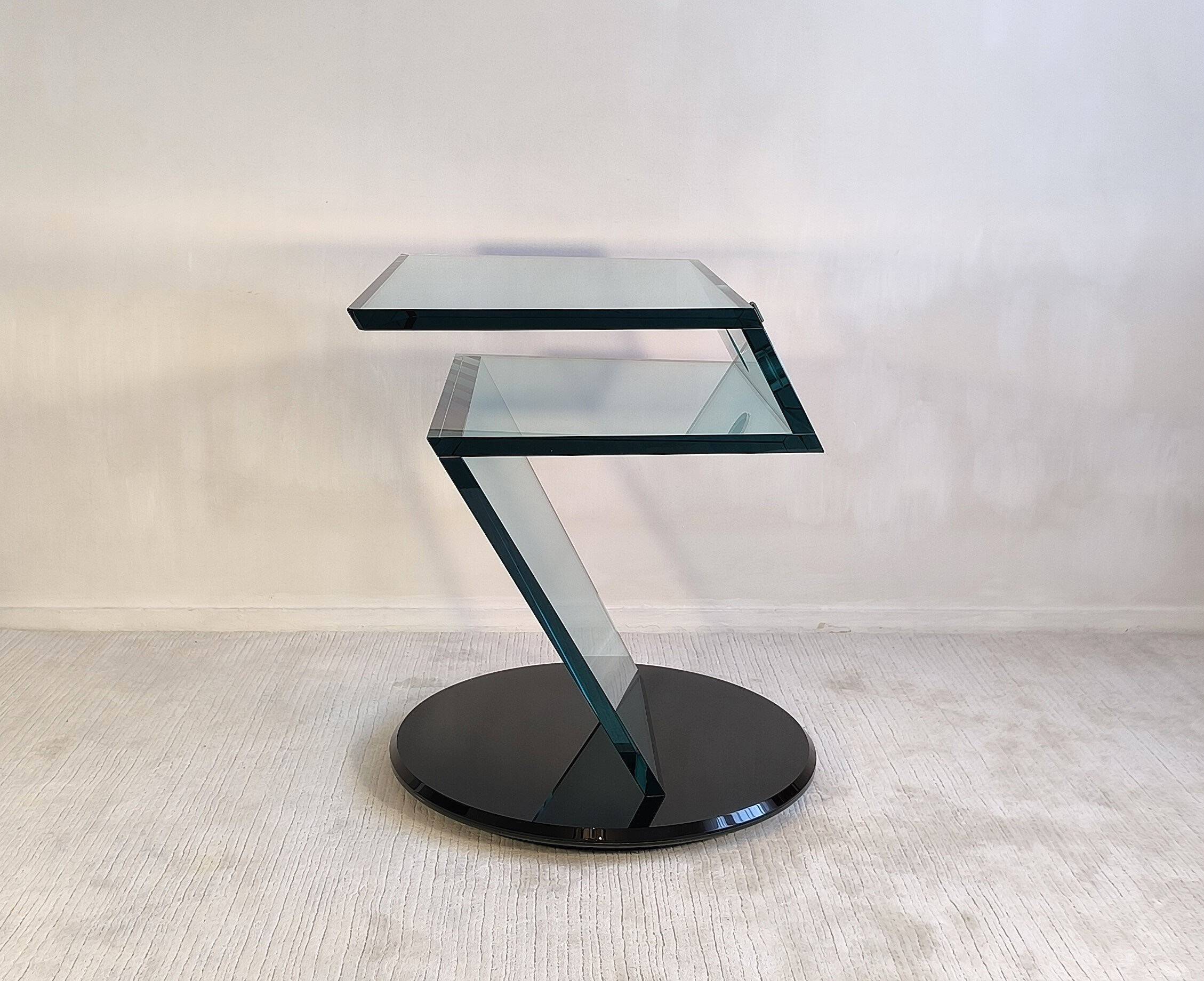 Reflex Angelo – sumptuous glass TV stand “jazz” signed Reflex Angelo made