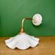 Vintage white opaline lampshade wall light