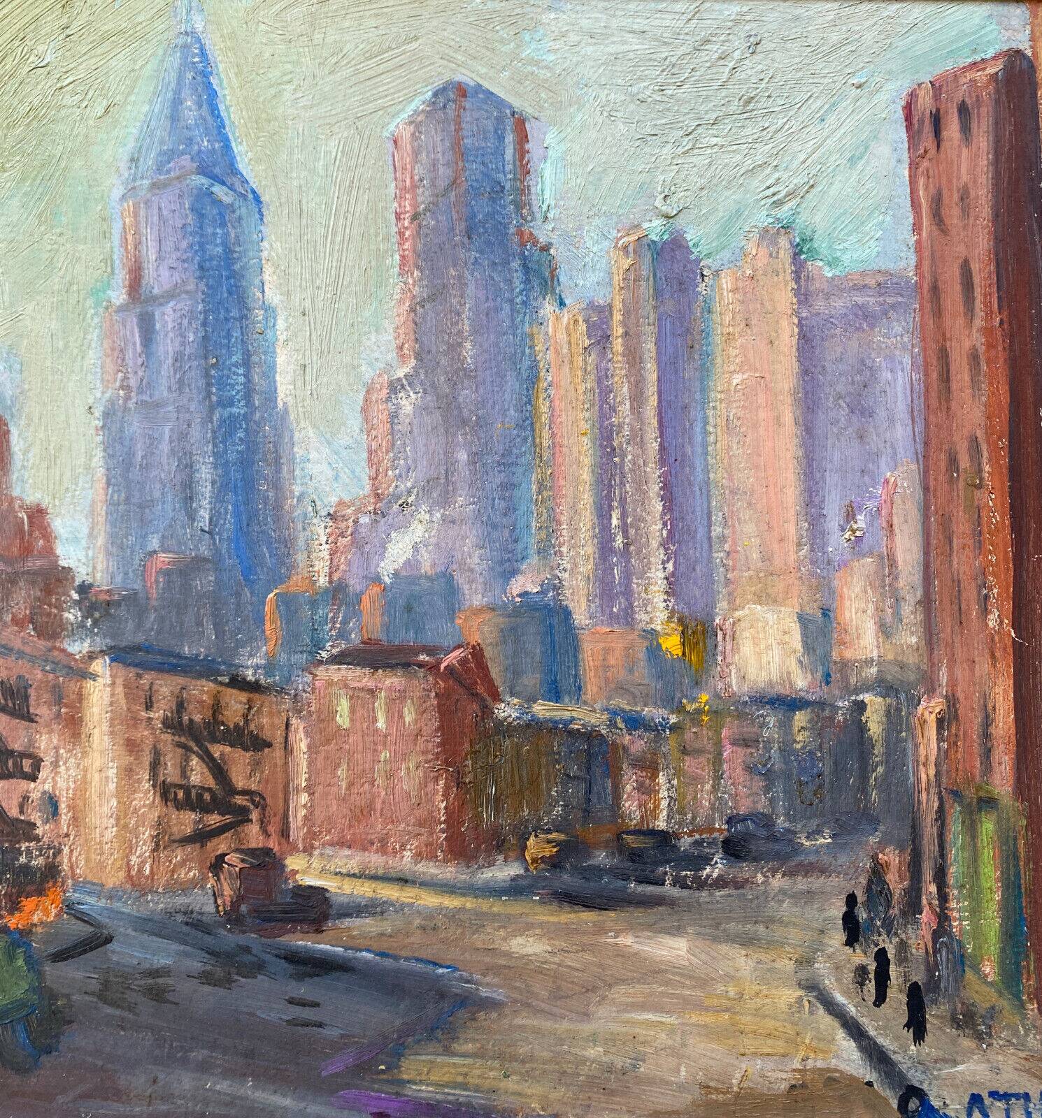 Hsp painting new york "usa" 1920 alice thevin (1862 - 1937) + frame