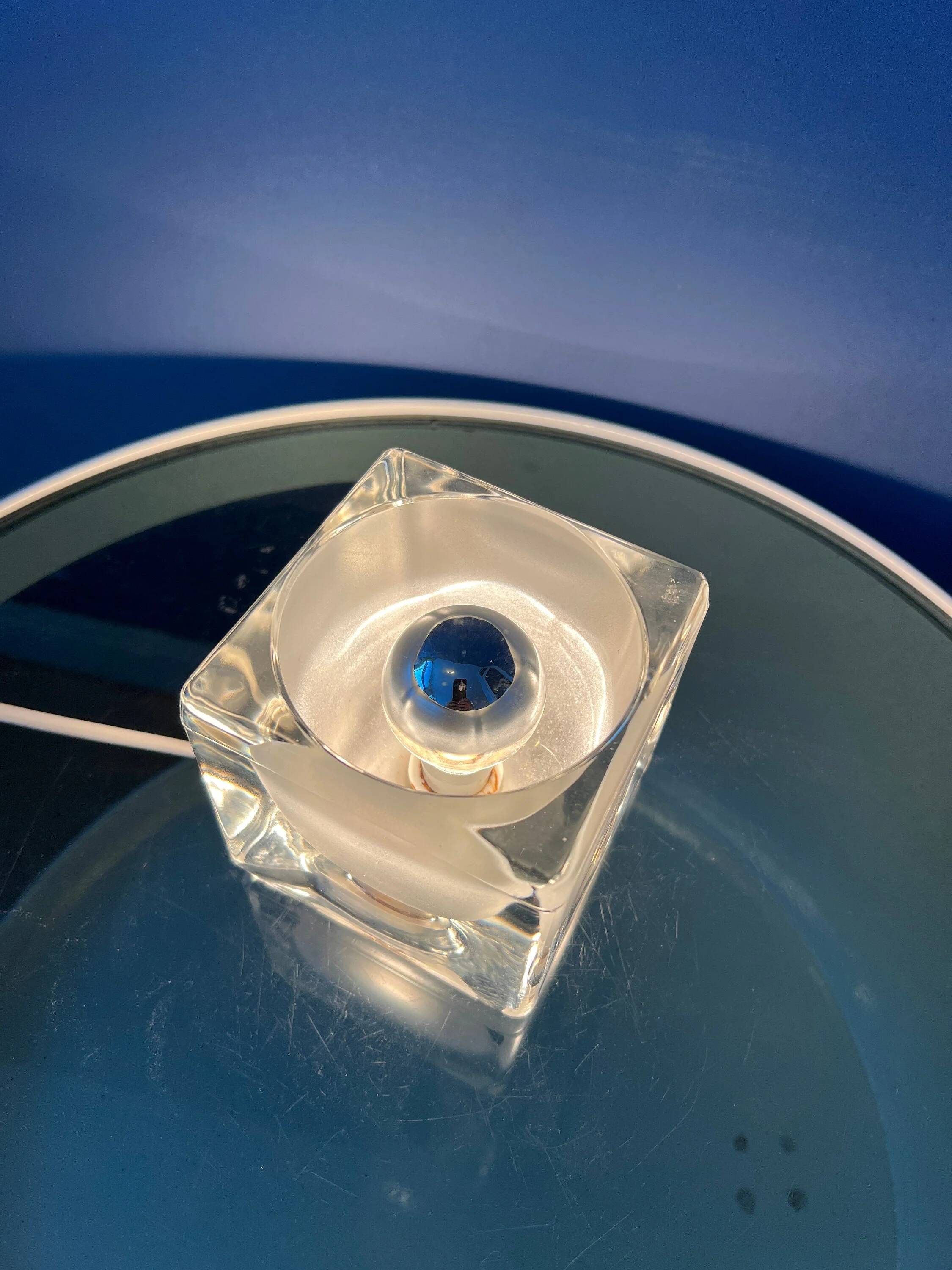 Lampe de table en verre « Ice Cube » Mid Century Peill & Putzler