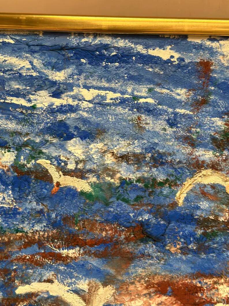 Original Swedish Oil on Canvas – “Storm” by Göta Fogler – Signed – Vintage & Framed – 50 × 42 cm (19.7" × 16.5")