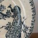 Old hollow plate Gien Terre de Fer Peafowl