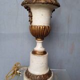 Medicis lamp carved polychrome wood ep 1940