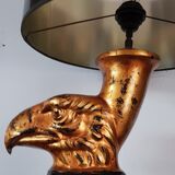 70s desk lamp black and golden eagle head