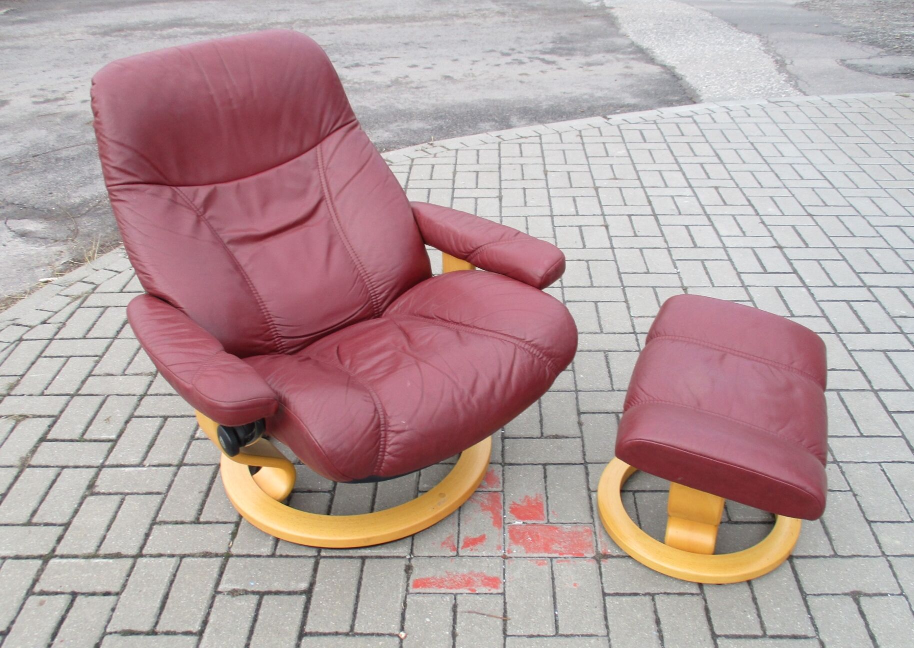 Armchair with Footstool, Stressless, Switzerland, 1970s