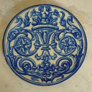 Assiette en faïence espagnole à décor bleu – XIXe siècle