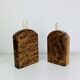 Pair of lamps in elm burl, vintage
