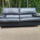 Canapé 3 places en cuir noir design de luxe suisse de Sede DS-47 années 70