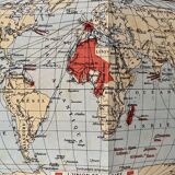 Ancienne carte de l'Afrique du Nord de 1945
