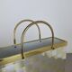 Rare hollywood regency paul evans style bicolor magazine holder, italy 1970