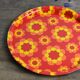 Vintage orange flower tray.