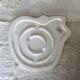 Large vintage ceramic trivet with peach motif - Made in Portugal