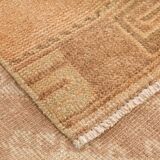 3x12 Cream & Brown Tribal Turkish Runner Rug, 95x377Cm