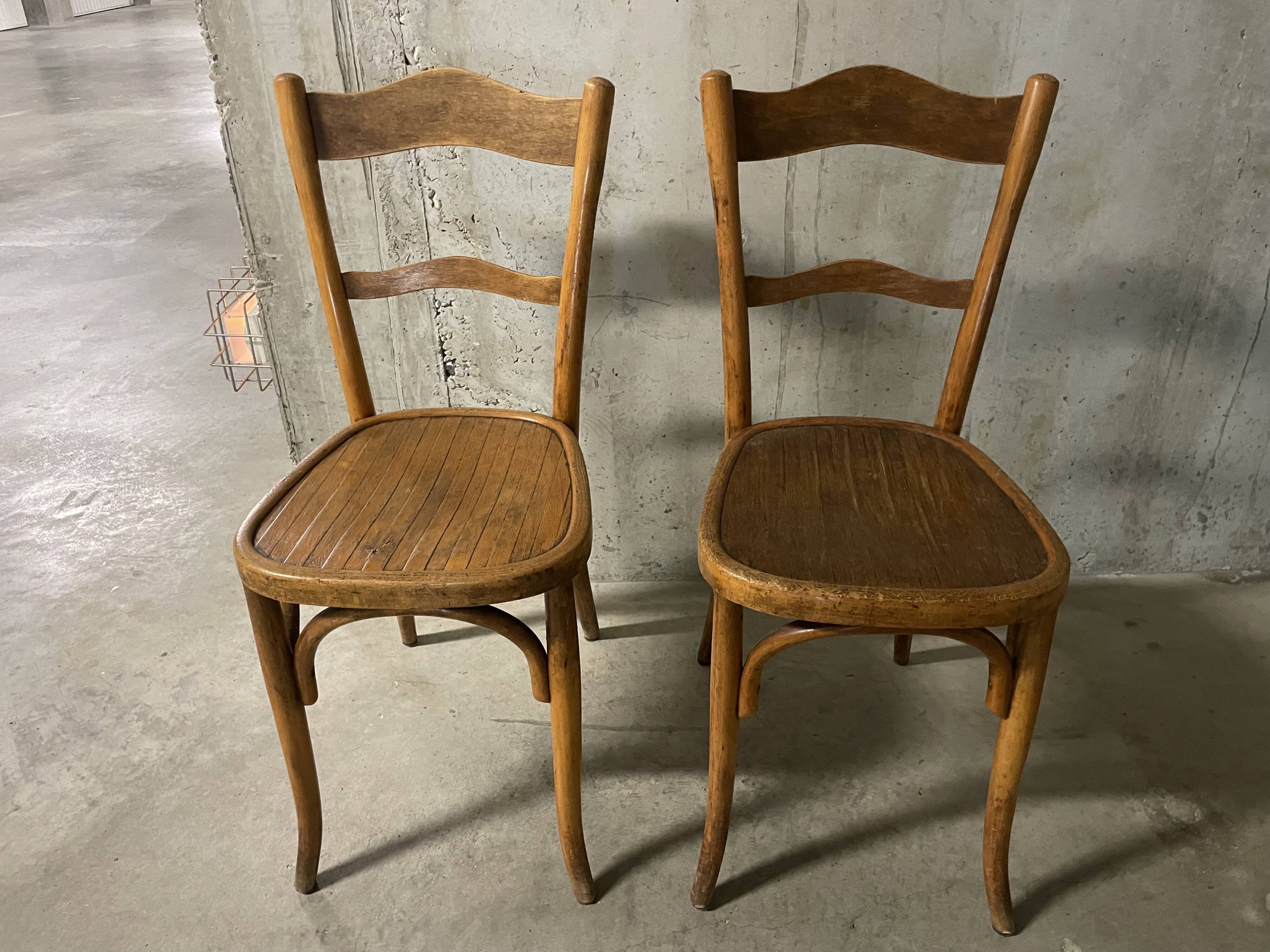 Pair of bistro chairs from the 1930s-40s.