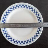 Collector art deco Lot 8 vintage dessert plates in ceramic OXFORD BRAZIL blue checkerboard
