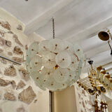 Veca ceiling lamp floral model gold structure, italy 1980s