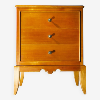 60s cherry and brass chest of drawers