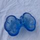Old art deco blue glass saleron