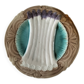Asparagus plate in earthenware – acanthus and shells – around 1900