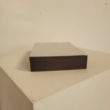 Box in silver-plated metal and macassar ebony