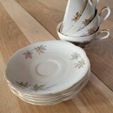 4 cups and saucers made of fine porcelain from Bavaria.