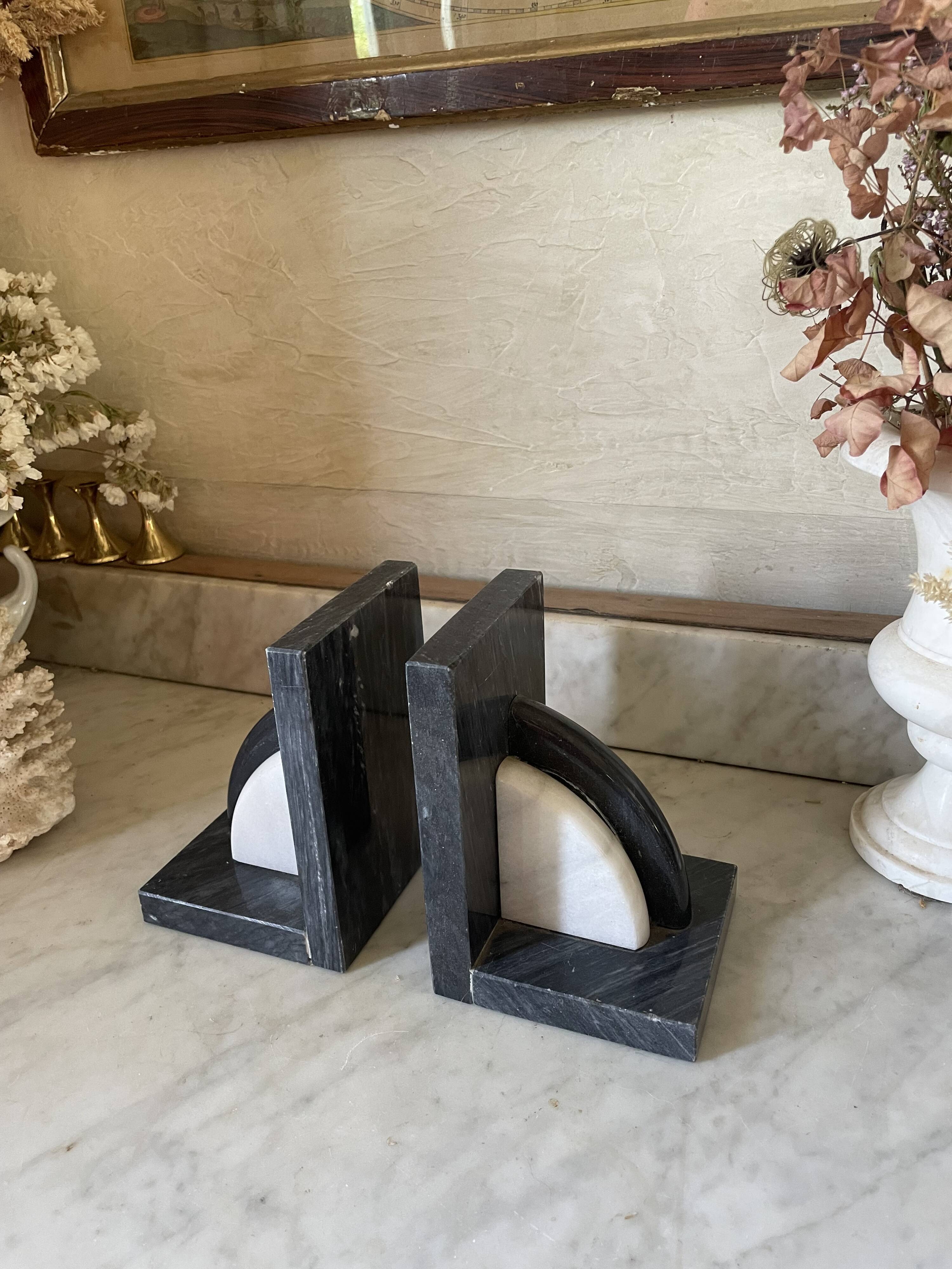 Art Deco marble bookends
