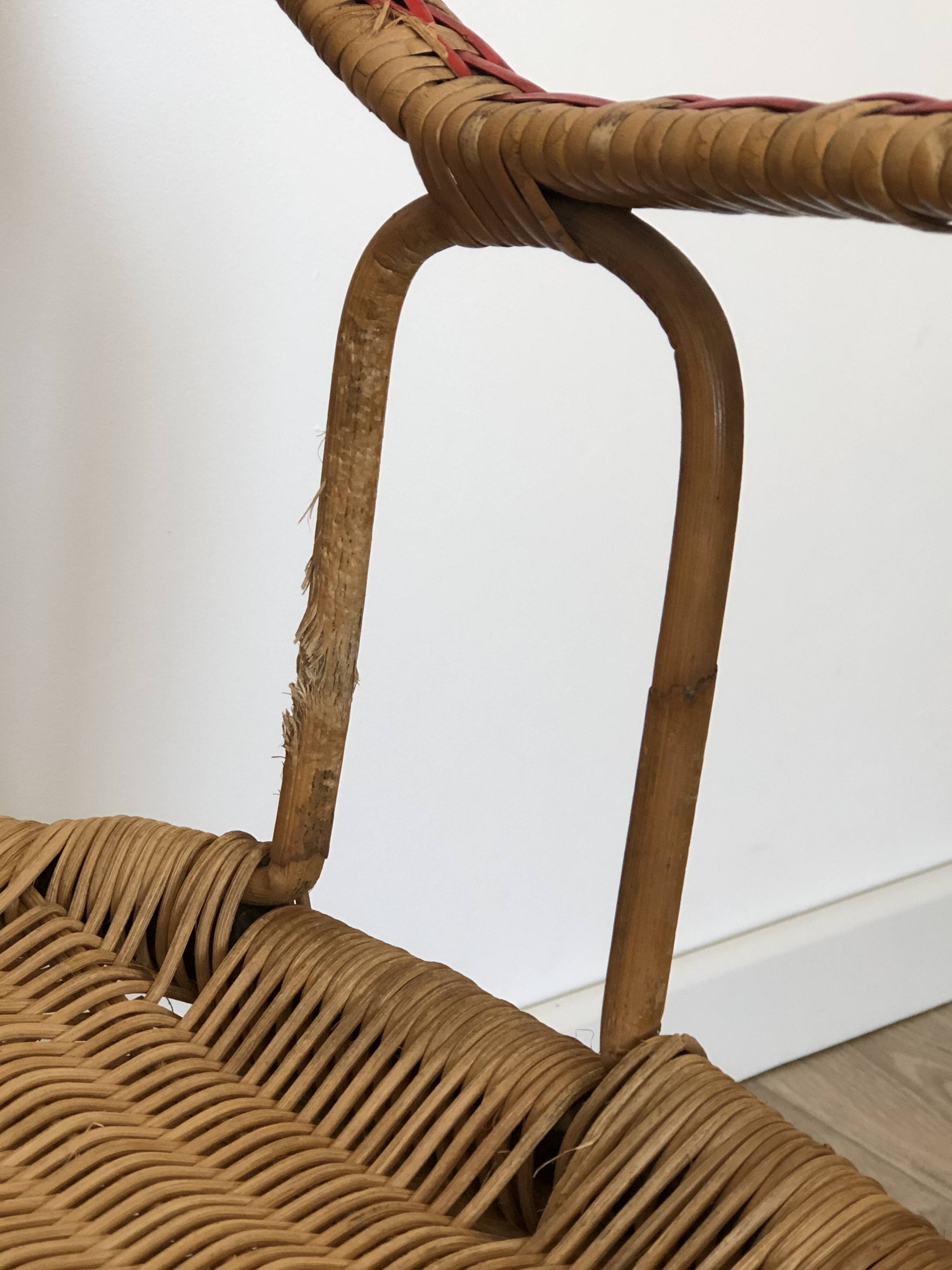 Children's armchair from the 60s, wicker